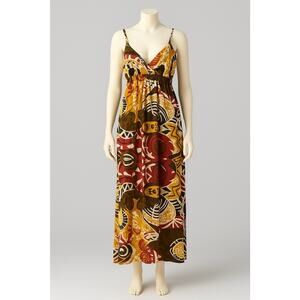 Argee Women’s Maxi Dress Size L – Boho Tribal Print Sleeveless Cotton Sundress